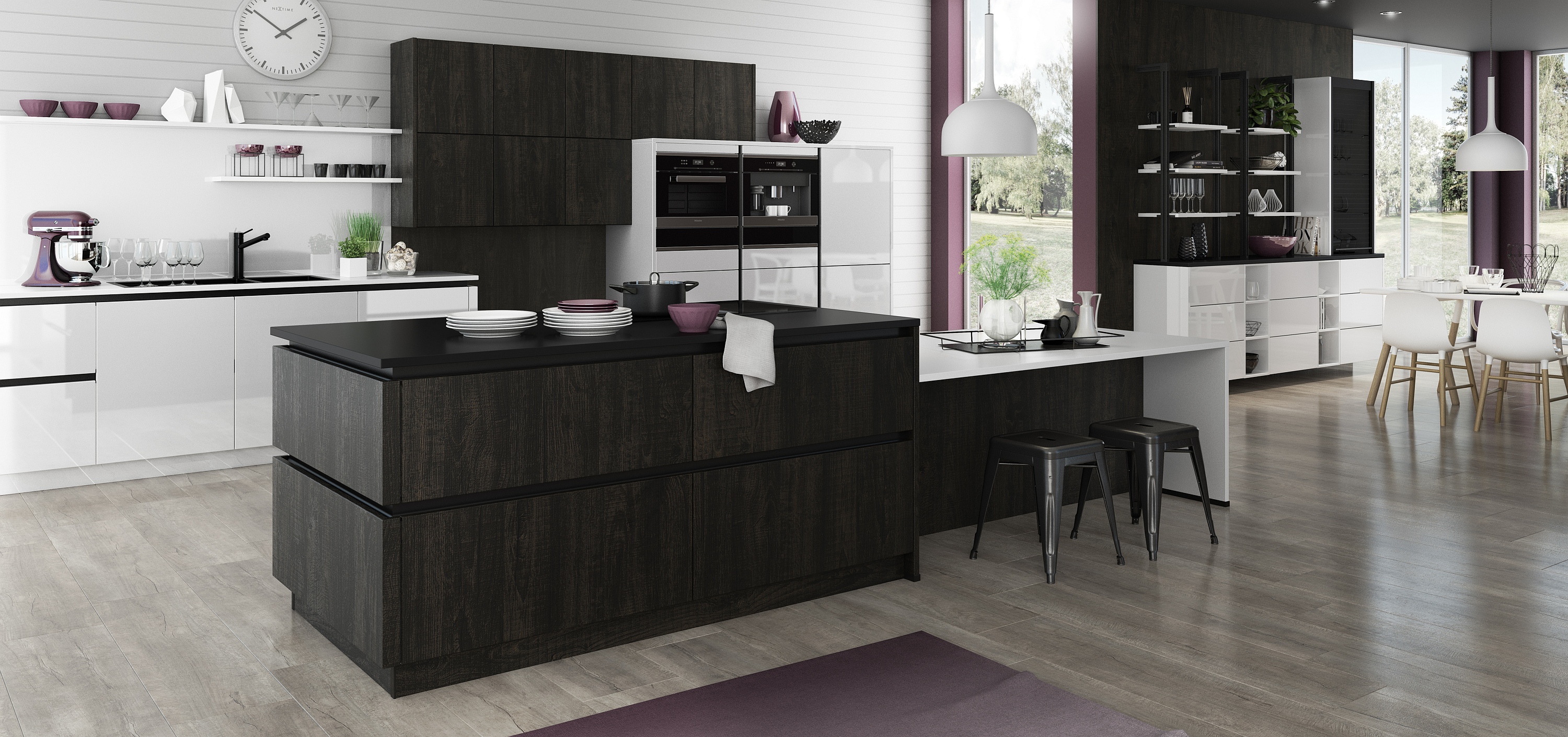 Artego Küche grifflos Alpinweiß Jinmu